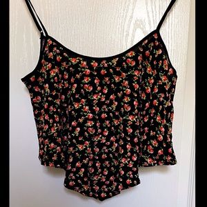 Lightweight Cropped Floral Summer Tank Top